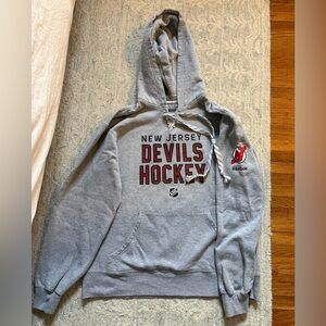 Reebok Gray New Jersey Devils Hockey Hoodie